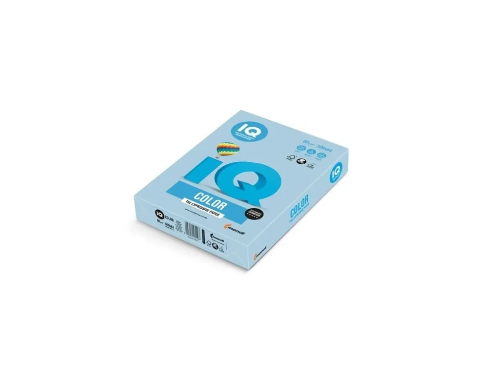 Super Cena Barevný papír IQ Color A4-OBL70, ledově modrá, 80 g/m2, 500l.