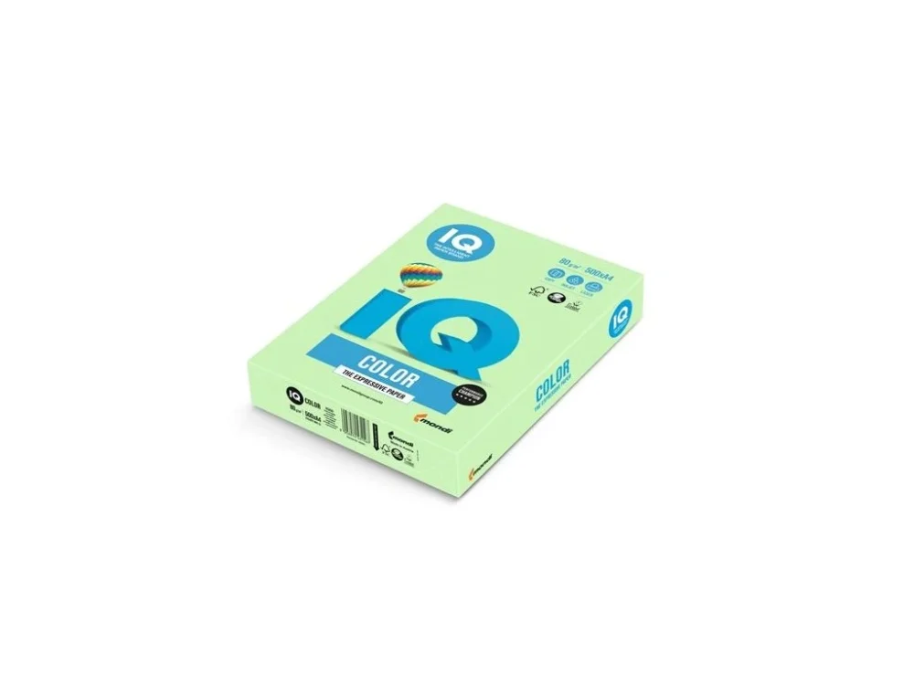 Barevný papír IQ Color A4-MG28, středně zelená, 160 g/m2, 250l. Nízká Cena