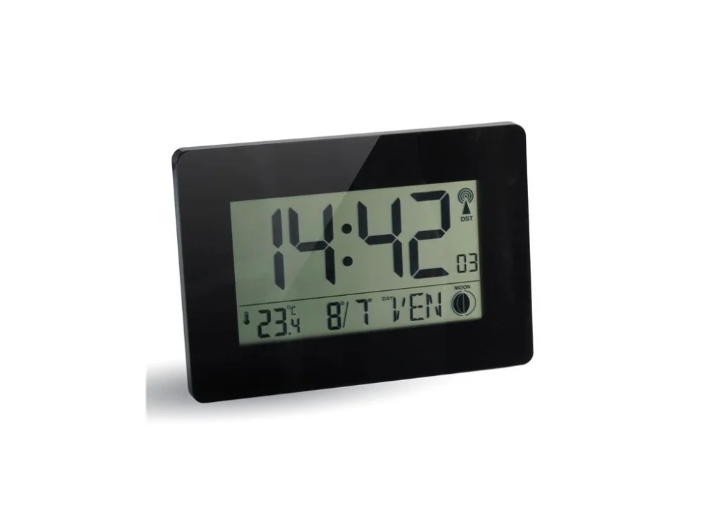 Akce Digitální hodiny RC LCD - lesklé, černé