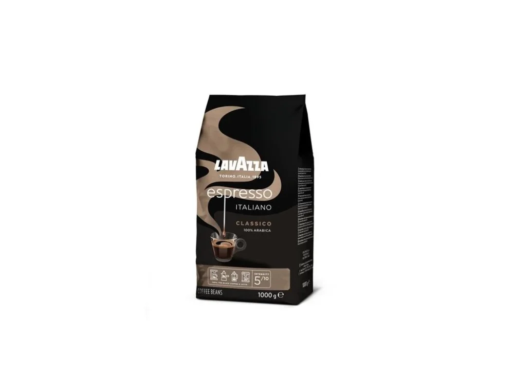 Zrnková káva Lavazza- Caffe Espresso Classico, 1kg Vysoce Kvalitní