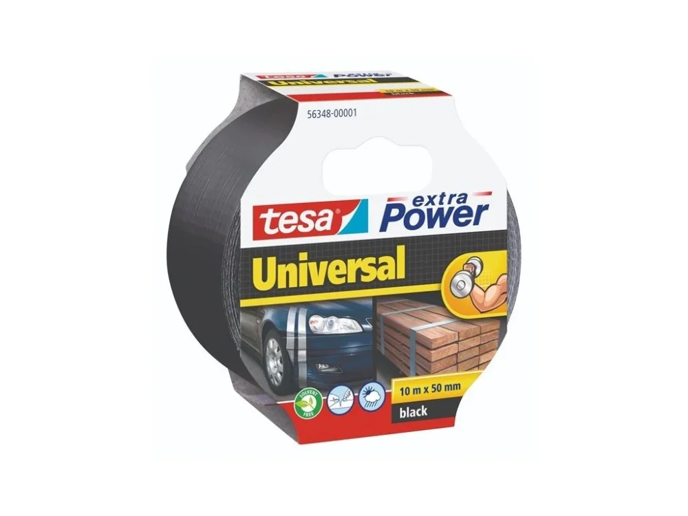 Dokud Zásoby Vydrží Textilní opravná páska Tesa, černá 50 mm x 10 m