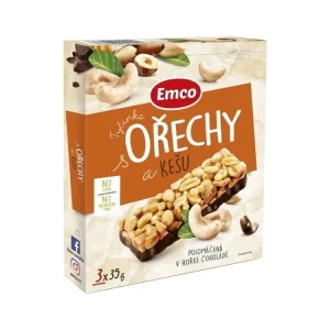 Autentický Tyčinka Emco s ořechy a kešu, 3x 35 g
