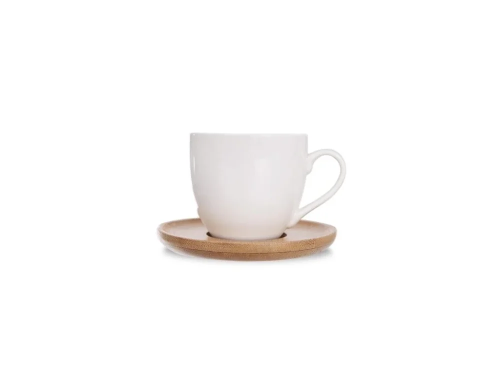 Ihned K Objednání Sada hrnků s podšálky Orion - porcelánová/bambusová, sada 6 ks