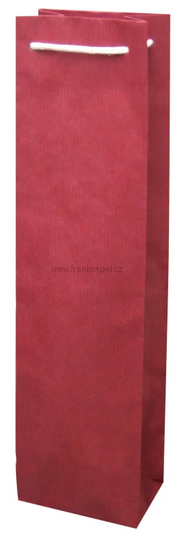Vysoce Kvalitní Papírová taška na víno, 38 x 9,5 x 6,5 cm, bordó