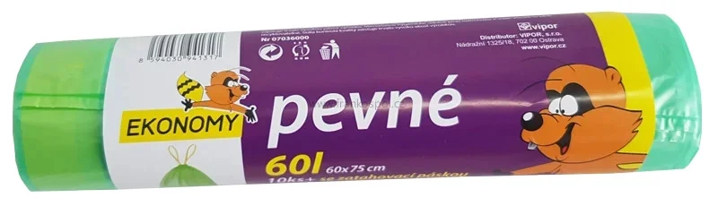 Dokud Zásoby Vydrží Pytle do koše 60l zatahovací v roli, zelené