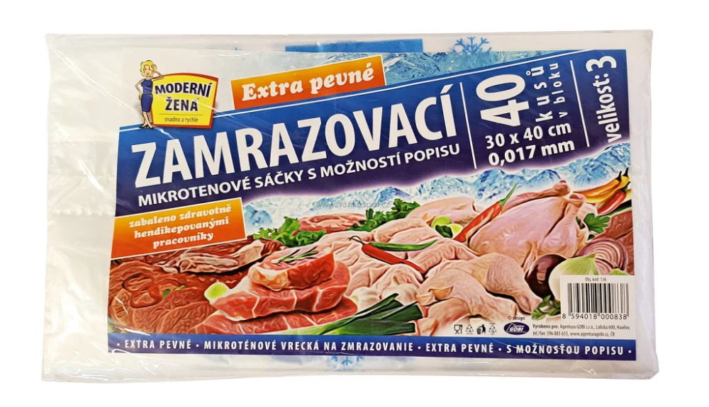 Nejlepší Cena Sáčky zamrazovací mikrotenové, 30 x 40 cm, 40 ks