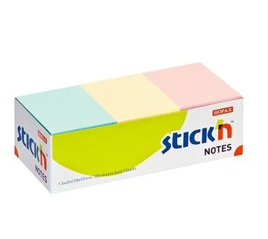 Levný samolepicí bloček Stick´n by Hopax 38x51mm,12x100 lístků,pastel