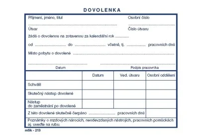 dovolenka A6 č.213, 100 listů Kup Teď