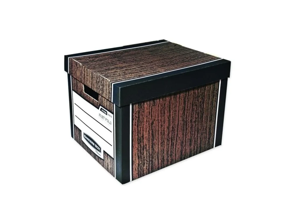 Archivační krabice s víkem Woodgrain – 34 × 29.5 × 40.5 cm, hnědá Top Prodej