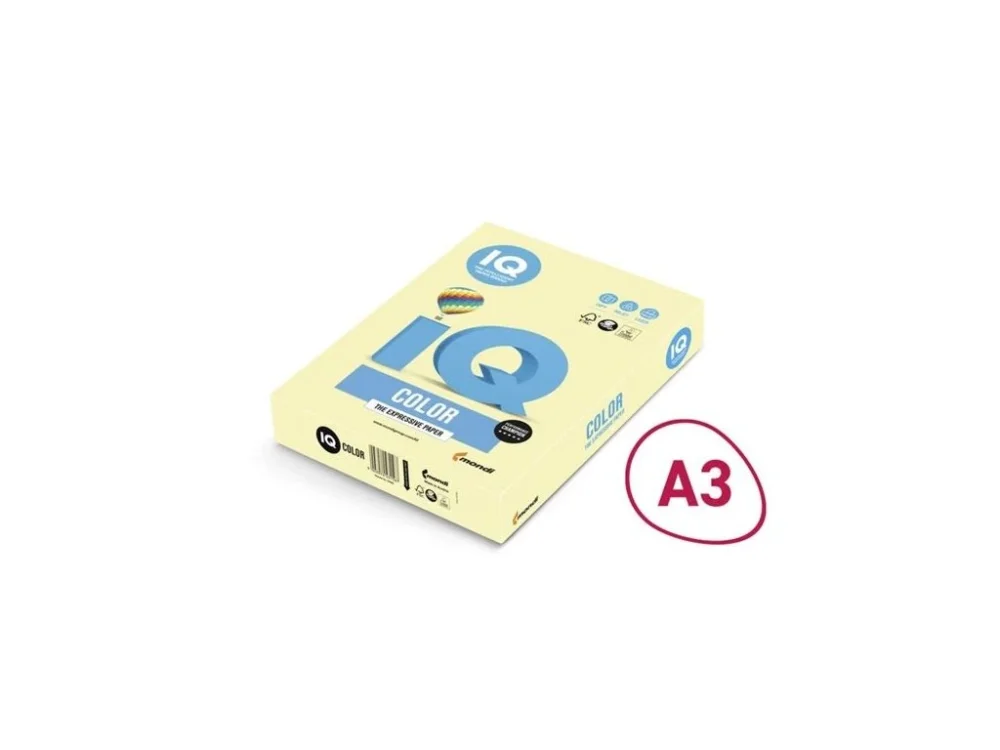 Bar.papír IQ Color A3-YE23,žlutý,160 g/m2,250 l. Jen Po Omezenou Doba