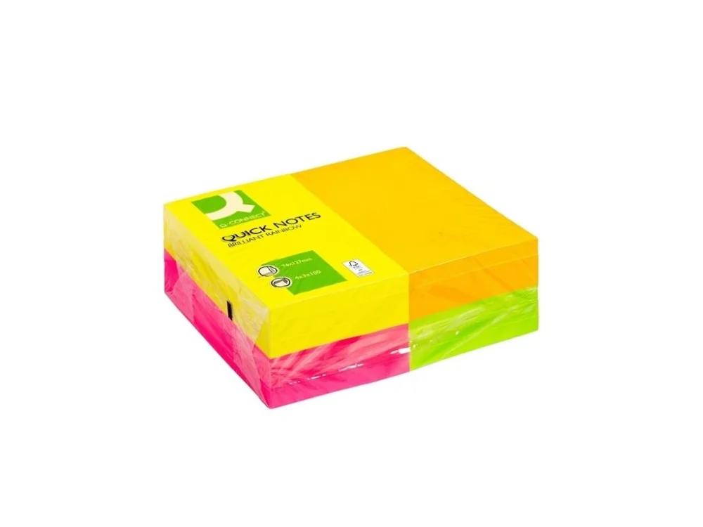 Značkový Bločky Q-Connect FSC, více rozměrů, neonové