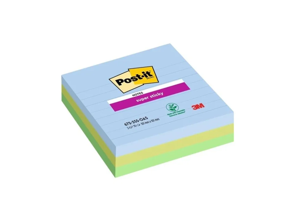 Speciální Cena Bločky Super Sticky OASIS, 101x101 ml, linka, 3 ks
