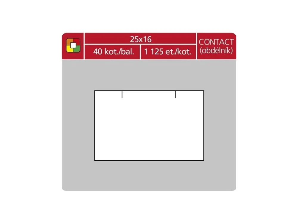 Cenové etikety CONTACT 25 × 16 mm, 1125 ks, různé barvy Výhodná Nabídka