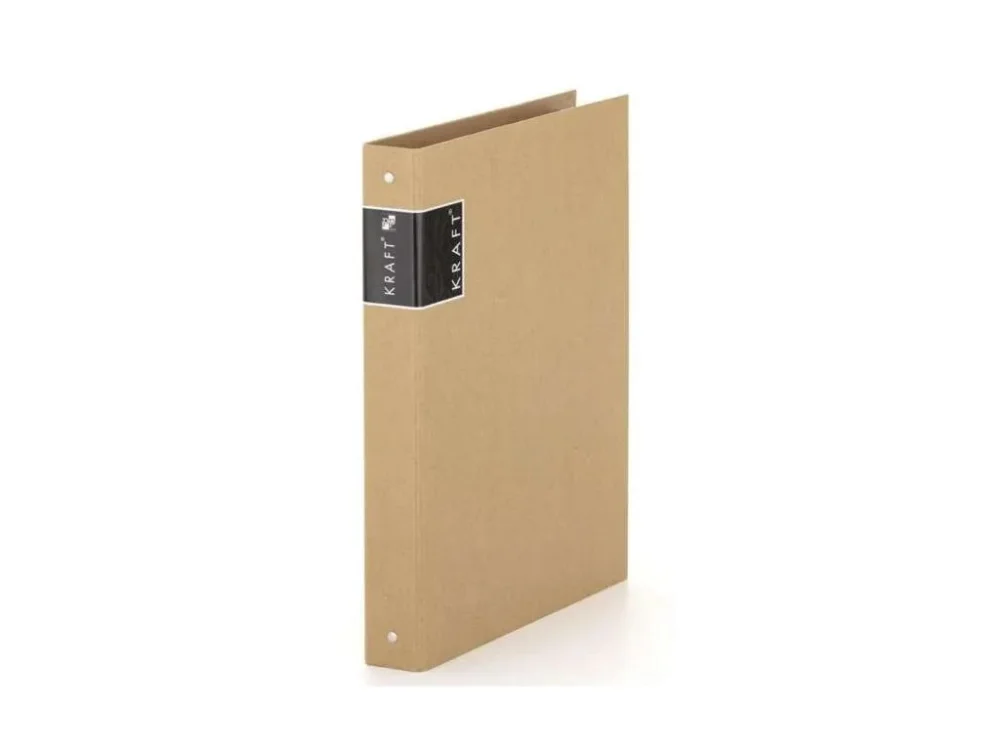 Značkový Čtyřkroužkový pořadač A4 Kraft nature – 4 cm, různé barvy