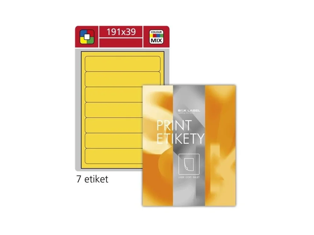 Horká Nabídka Etikety na pořadače S&K Label 191 × 39 mm – žluté, 700 kusů