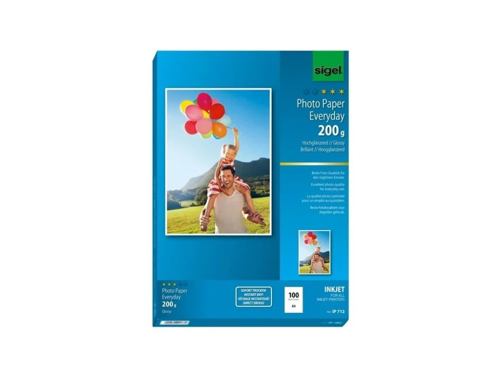 Poslední Šance Fotopapír Sigel A4, 200g/m2, lesklý, různý počet listů