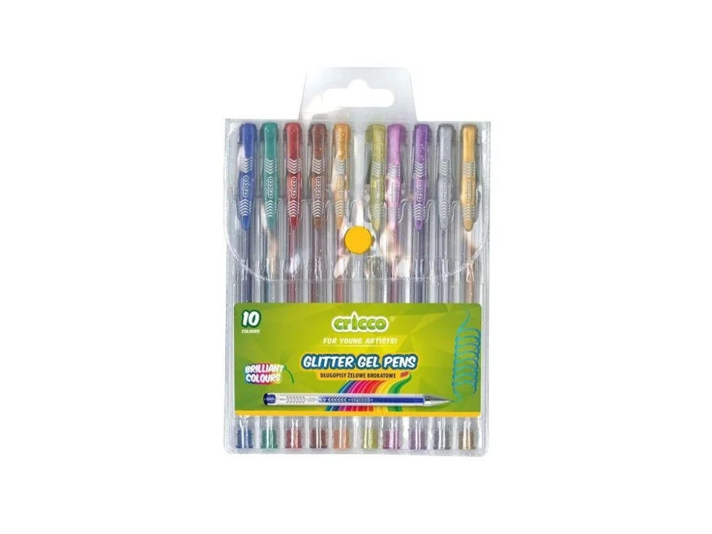 Gelový roller Cricco, sada 10 třpytivých barev Must-Have