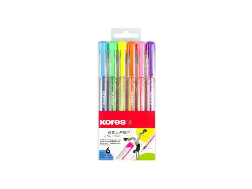 Originální Gelový roller Kores K11, sada 6 neonových barev