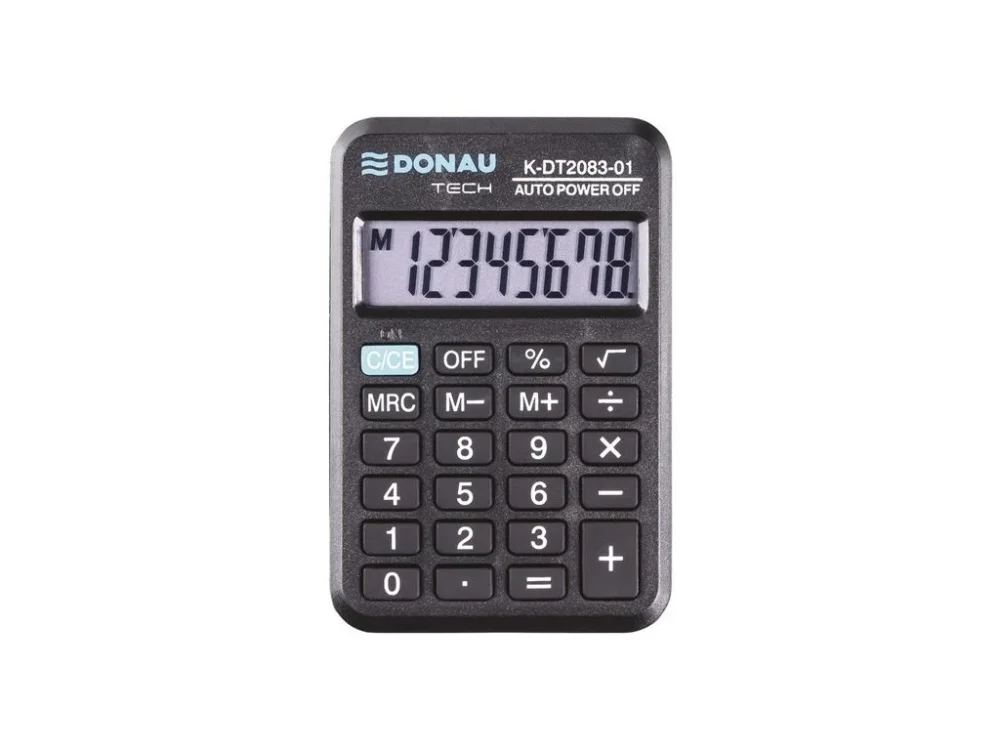 Kapesní kalkulačka DONAU TECH, K-DT2083,8-m,černá,různé parametry Autentický
