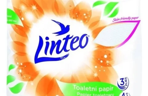 Papír toaletní Linteo, třívrstvý, celulóza, 4ks Cenová Bomba