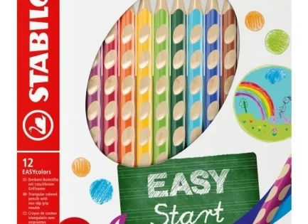 Pastelky trojhranné Stabilo Easy colors pro praváky, 12ks Výhodná Nabídka