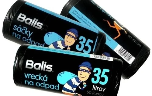 Pytel naodpad Balis, 35l, 7mic, HDPE, černý, 50ks Autentický
