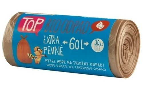 Časově Omezené Pytel natříděný odpad, 60l, 14mic, bioodpad, hnědý, 30ks