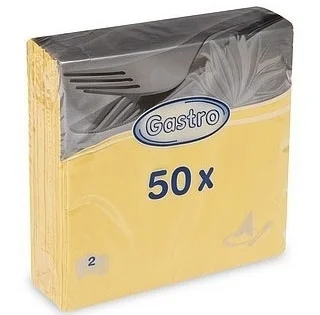 Ubrousky papírové 33x 33cm, dvouvrstvé, 50ks, žluté Super Cena