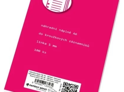 Ihned K Objednání Vložka dokroužkového zápisníku A6linkovaná, 100listů