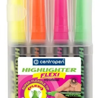 Zvýrazňovač Centropen FLEXI 8542, sada 4ks Omezená Nabídka
