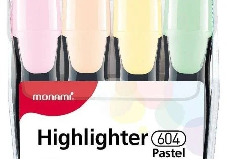Zvýrazňovač Monami 604, seřízlý hrot 1 - 4mm, 4past. barvy Must-Have