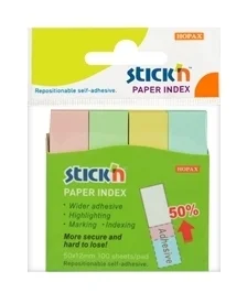 Záložky samolepicí Stick´n 12x50mm, pastelové (4x100líst.) Novinka