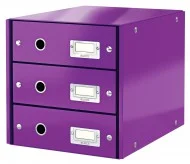 Vrácení Zdarma Zásuvkový box Leitz Click-N-Store 3 zásuvky - purpurová