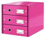 Zásuvkový box Leitz Click-N-Store 3 zásuvky - růžová Levný