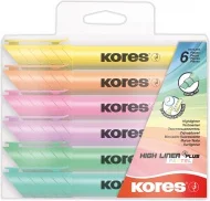 Zvýrazňovač Kores High Liner Plus pastel sada 6 ks Nízká Cena