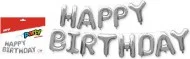 Balónky nafukovací fóliové- HAPPY BIRTHDAY - 40cm - stříbrný 8000172 Časově Omezené