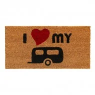 Odeslání Ihned Kokosová vnitřní čistící vstupní rohož FLOMA Ruco I love my trailer - 25 x 50 x 1,5 cm
