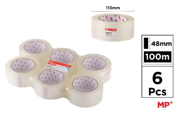 Lepicí páska 48 mm 100 m transparentní ,balení 6 ks Nejlepší Volba
