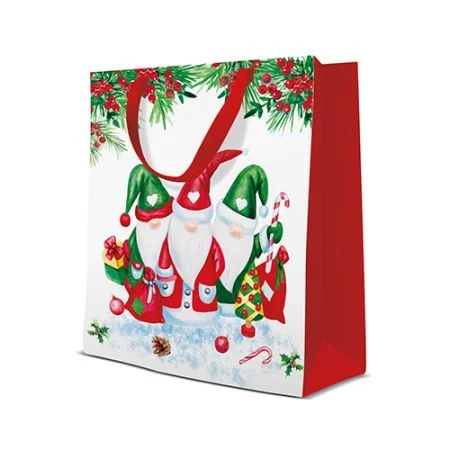 Dárková taška PAW Christmas Gnomes, medium - 20x25x10 cm Nakupujte Hned