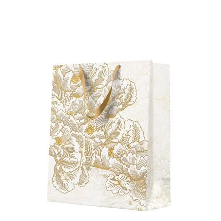 Dárková taška large premium 26,5x33,5x13 cm Vintage Gold Petal Design Akční Nabídka