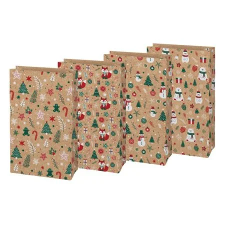 Cenová Bomba Vánoční sáček KRAFT 3 - mix motivů / 15 x 27 x 9 cm