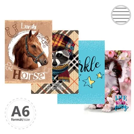 Kniha záznamová linkovaná A6 (96-listová), Children design Sezónní Sleva
