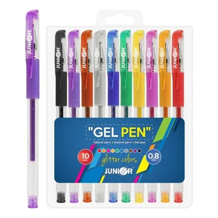 Akce Pero gelové - sada 10 ks JUNIOR, Glitter