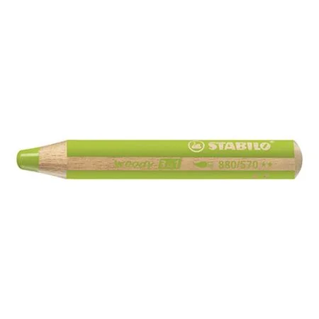 Pastelka STABILO woody 3 v 1 - barvička, vodovka, voskovka - světle zelená Top Prodej